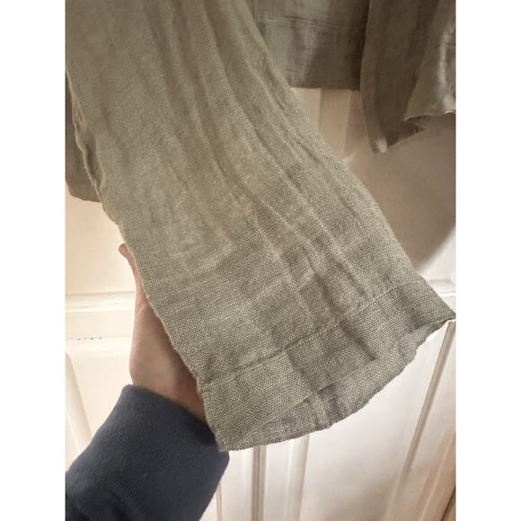 Flax 100% Linen Open Front Cropped Cardigan Lagenlook Artsy Jacket Sweater - Picture 2 of 8